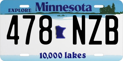 MN license plate 478NZB