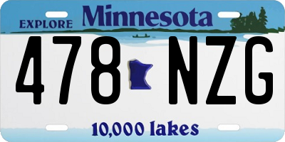 MN license plate 478NZG