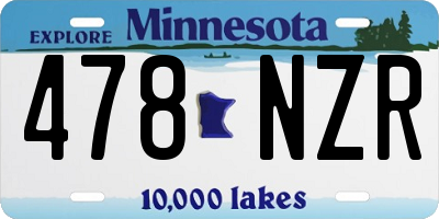 MN license plate 478NZR