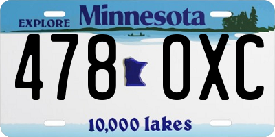MN license plate 478OXC