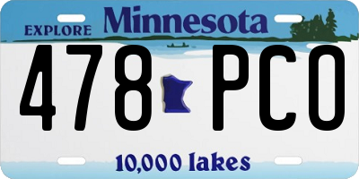MN license plate 478PCO