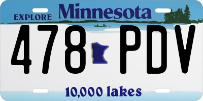 MN license plate 478PDV