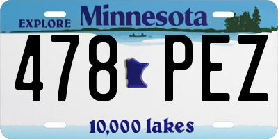 MN license plate 478PEZ