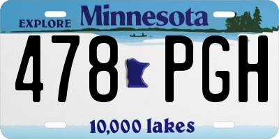 MN license plate 478PGH