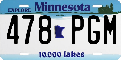 MN license plate 478PGM