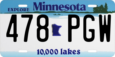 MN license plate 478PGW