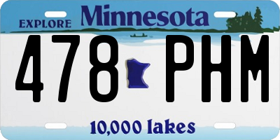 MN license plate 478PHM