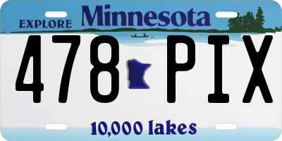 MN license plate 478PIX