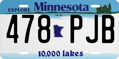 MN license plate 478PJB