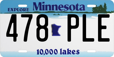 MN license plate 478PLE