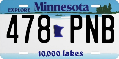 MN license plate 478PNB