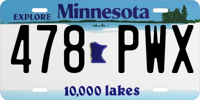 MN license plate 478PWX