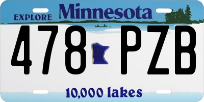 MN license plate 478PZB