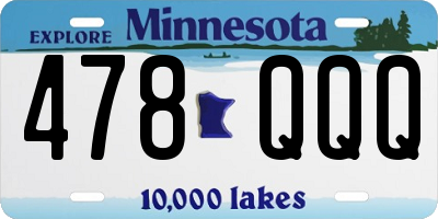 MN license plate 478QQQ