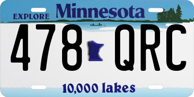 MN license plate 478QRC