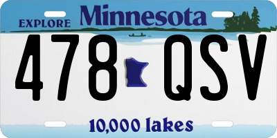 MN license plate 478QSV