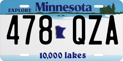 MN license plate 478QZA