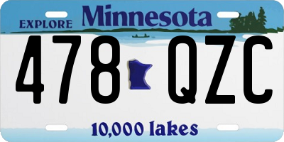 MN license plate 478QZC