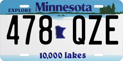 MN license plate 478QZE