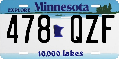 MN license plate 478QZF