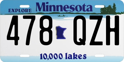 MN license plate 478QZH