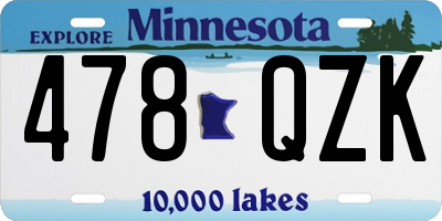 MN license plate 478QZK