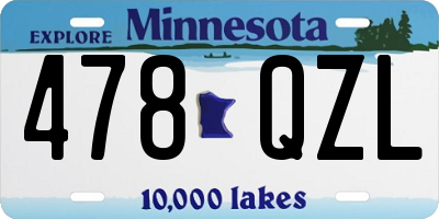 MN license plate 478QZL