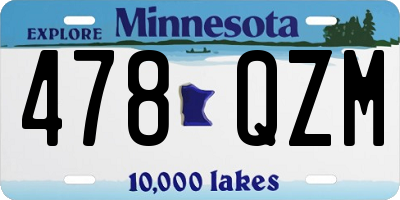 MN license plate 478QZM