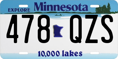 MN license plate 478QZS
