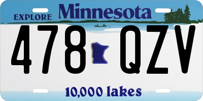MN license plate 478QZV