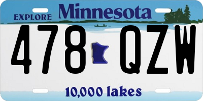 MN license plate 478QZW