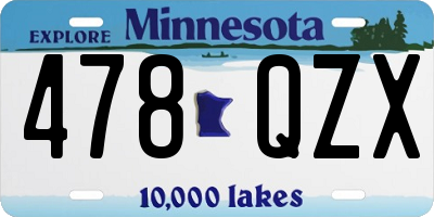 MN license plate 478QZX