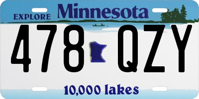 MN license plate 478QZY