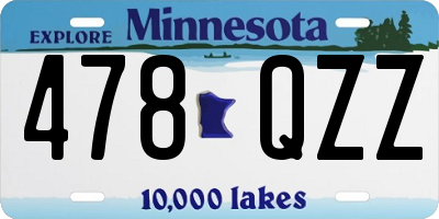 MN license plate 478QZZ