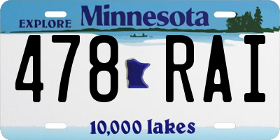 MN license plate 478RAI