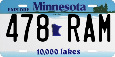 MN license plate 478RAM