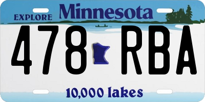 MN license plate 478RBA