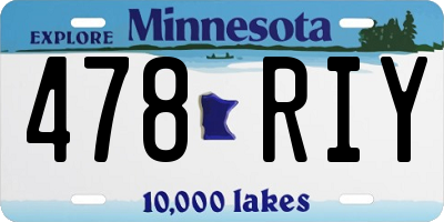 MN license plate 478RIY