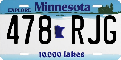 MN license plate 478RJG