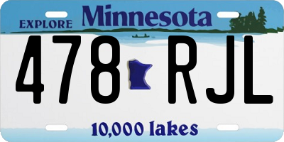MN license plate 478RJL
