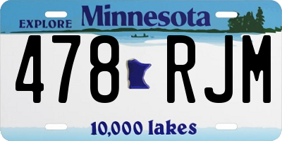 MN license plate 478RJM