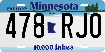 MN license plate 478RJO