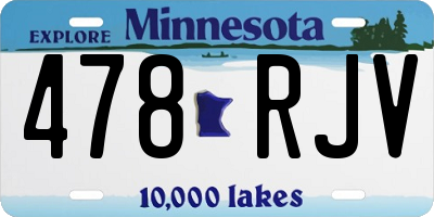 MN license plate 478RJV