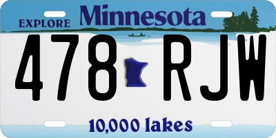 MN license plate 478RJW