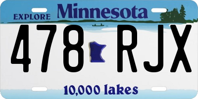 MN license plate 478RJX