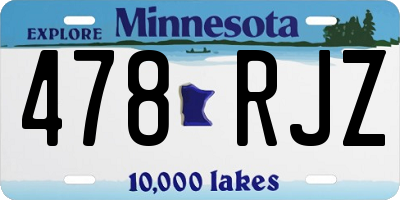 MN license plate 478RJZ