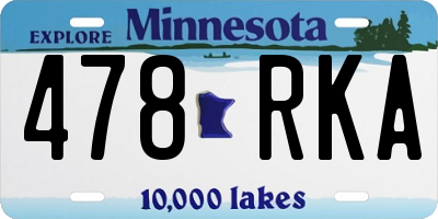 MN license plate 478RKA
