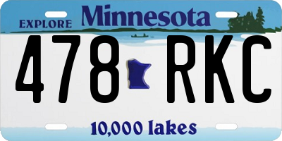 MN license plate 478RKC