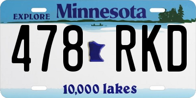 MN license plate 478RKD