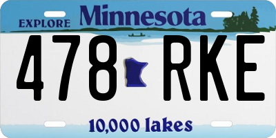 MN license plate 478RKE